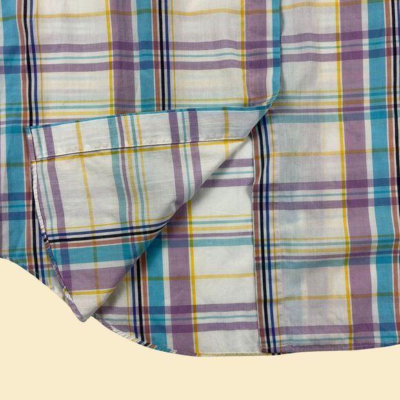 1980s plaid womens blouse, vintage size 16 button down by Picket and Post - Picture 8 of 10